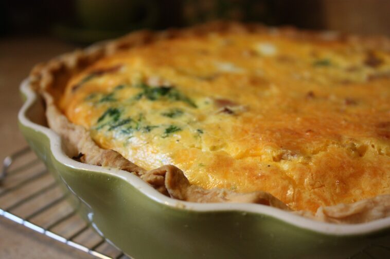 Pastel salado con espinaca