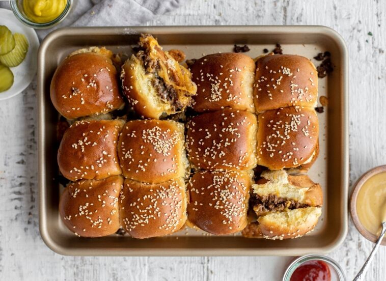 easy double cheddar cheeseburger sliders