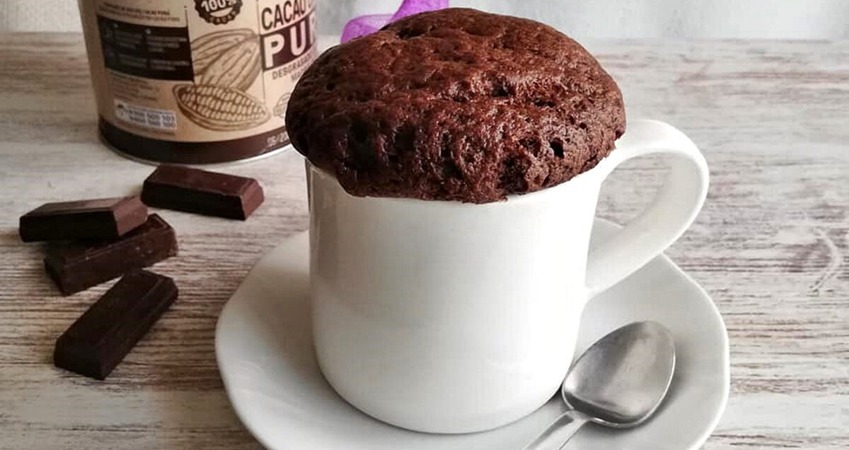 mug cake chocolate y vainilla