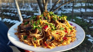 pasta con champinones