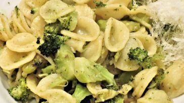 pasta con pollo brocoli y queso