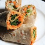 Rollos de zanahoria y humus en un solo paso