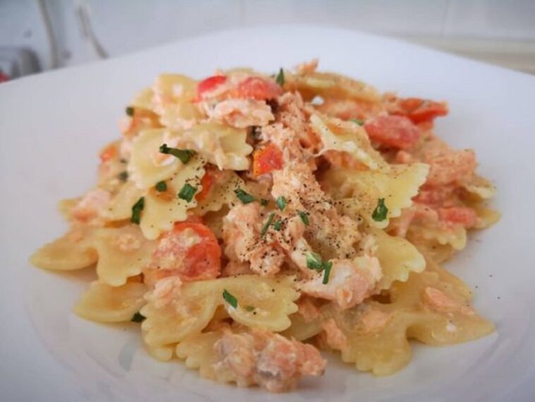 pasta cremosa con salmon