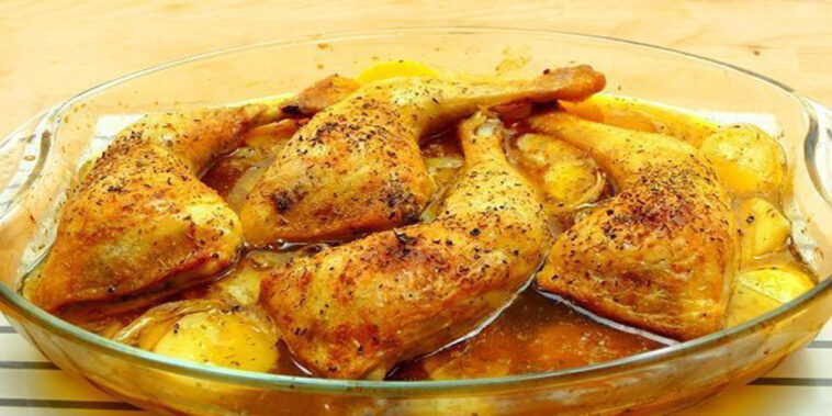 pollo asado con papas receta