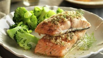 salmon con brocoli