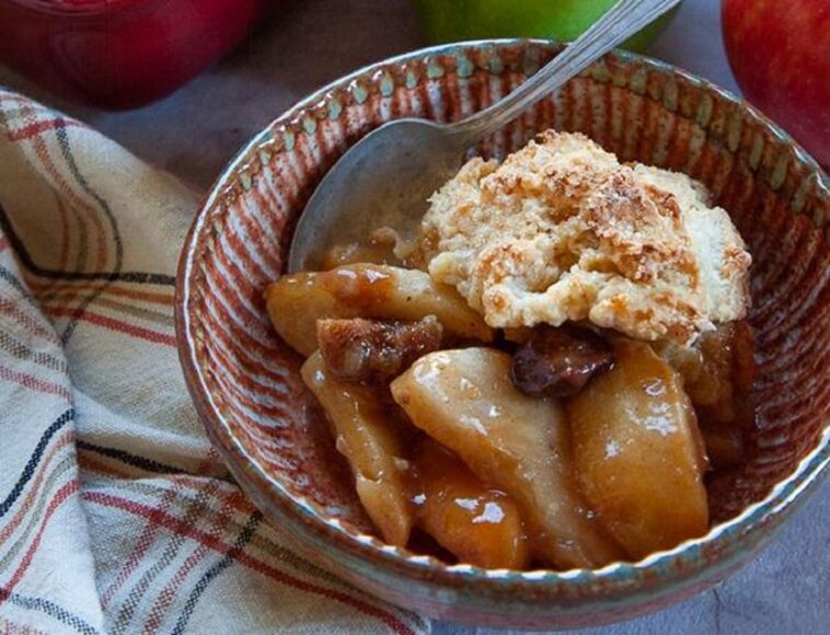 crumble de manzana y caramelo al horno