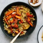 Receta de zanahorias asadas, coliflor, granos y aderezo