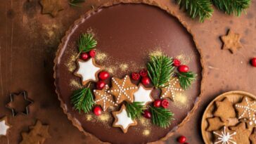 pastel de navidad de chocolate