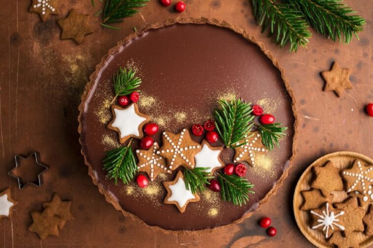 pastel de navidad de chocolate