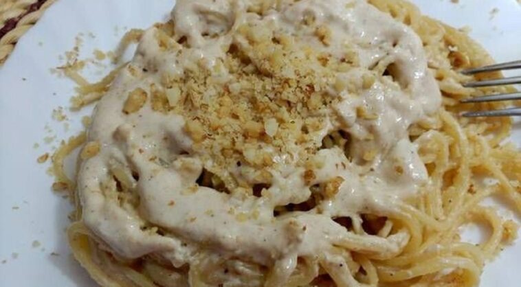 Pasta con crema de nueces y bacon: sabrosa receta