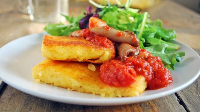 tarta de polenta con setas