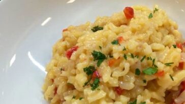 risotto cremoso con pimienta roja