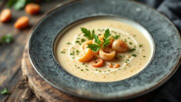 Deliciosa crema de marisco preparata con Thermomix