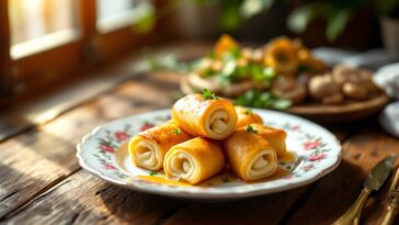 Rollitos crujientes de queso brie con mermelada