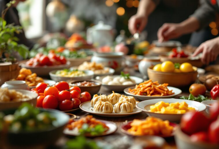 Festività del Capodanno Cinese 2025 con piatti tipici