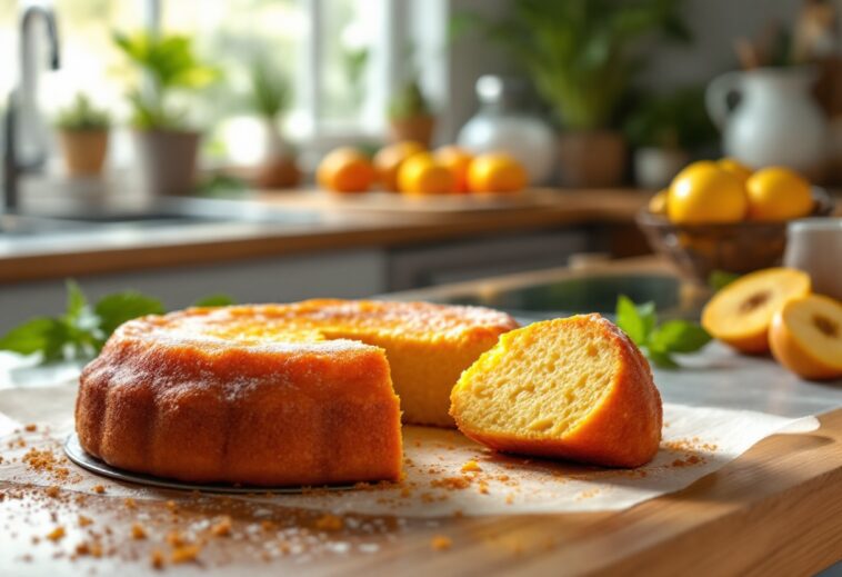 Bizcocho de manzana recién horneado con Thermomix
