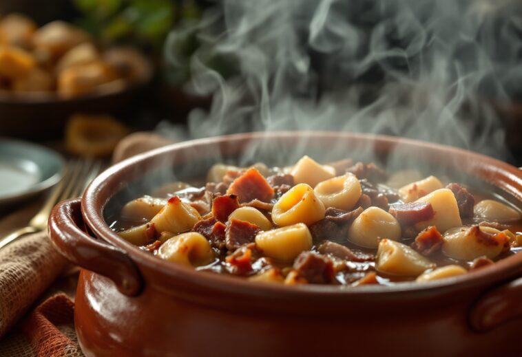 Callos a la madrileña serviti in un piatto tradizionale