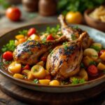 Perdices en escabeche servite in un piatto elegante