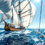 Equipaggio del Juan Sebastián Elcano durante una navigazione
