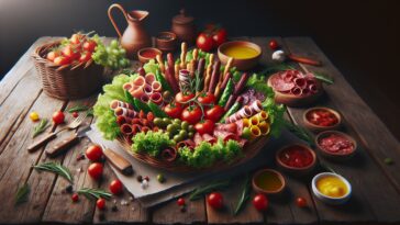 Ensalada catalana con embutidos variados y frescos