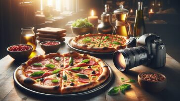 Pizza gourmet con ingredientes freschi y exóticos