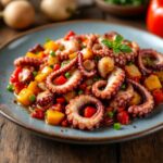 Pulpo a la gallega servido en un plato tradicional