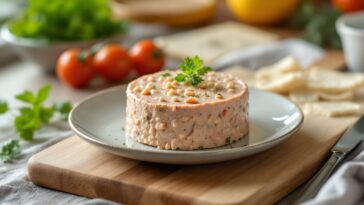 Paté di tonno casero servito con crostini