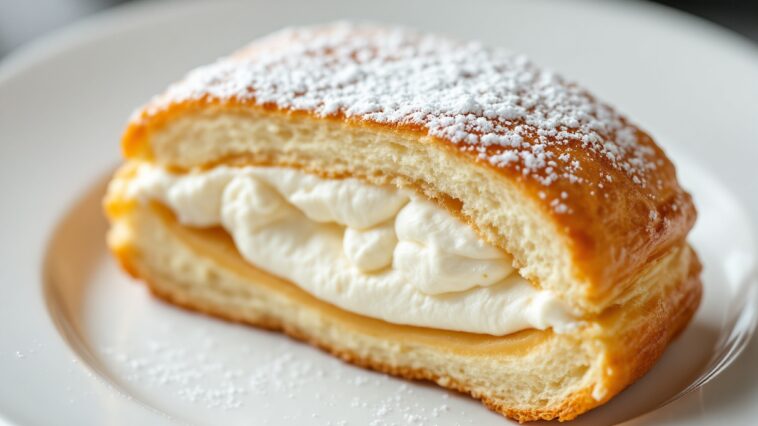 Delizioso semla svedese con panna e mandorle