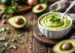Deliciosa mayonesa de aguacate en un bol