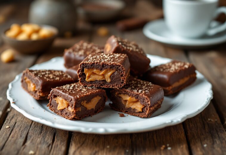 Palmeritas de chocolate recién horneadas y crujientes