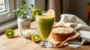 batido de kiwi y platano con avena energia en un vaso 1746297510