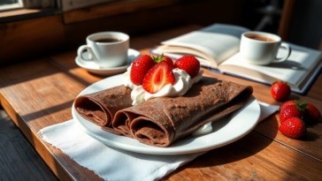 deliciosos crepes de chocolate con nata y fresas 1746363383