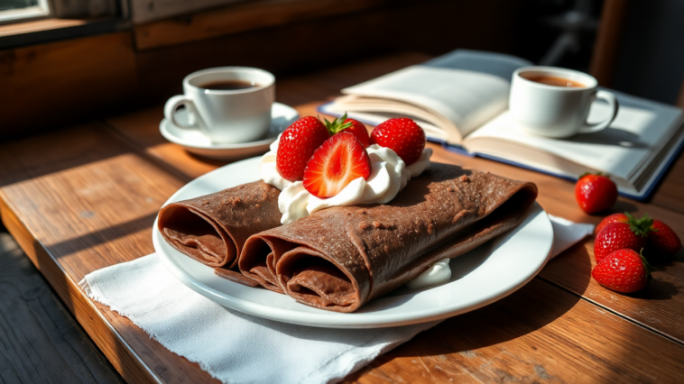 deliciosos crepes de chocolate con nata y fresas 1746363383